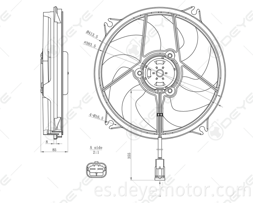 1253.C0 ventiladores de refrigeración auto eléctricos del radiador de la nueva llegada para PEUGEOT 307